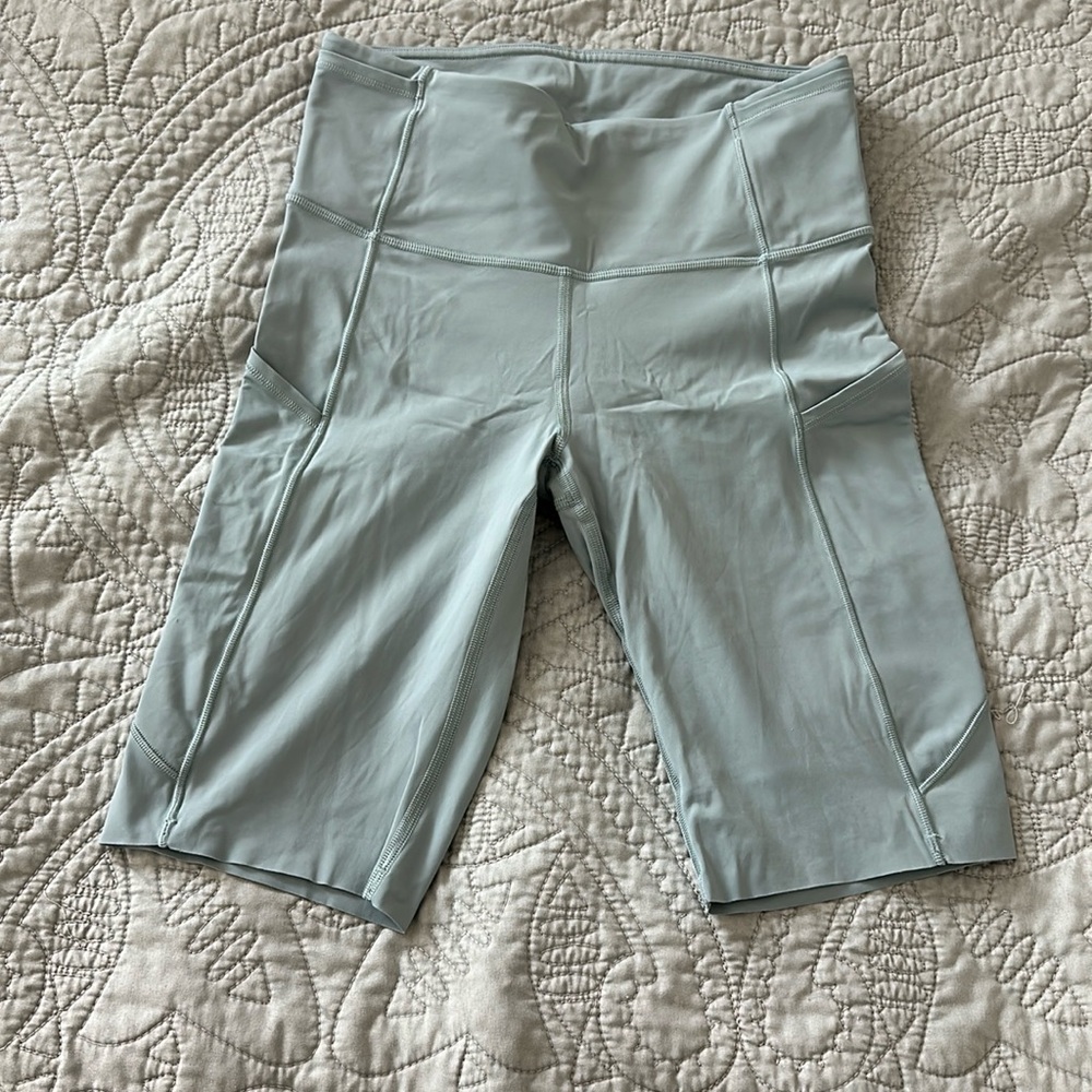 Lululemon bike shorts, light blue size 6